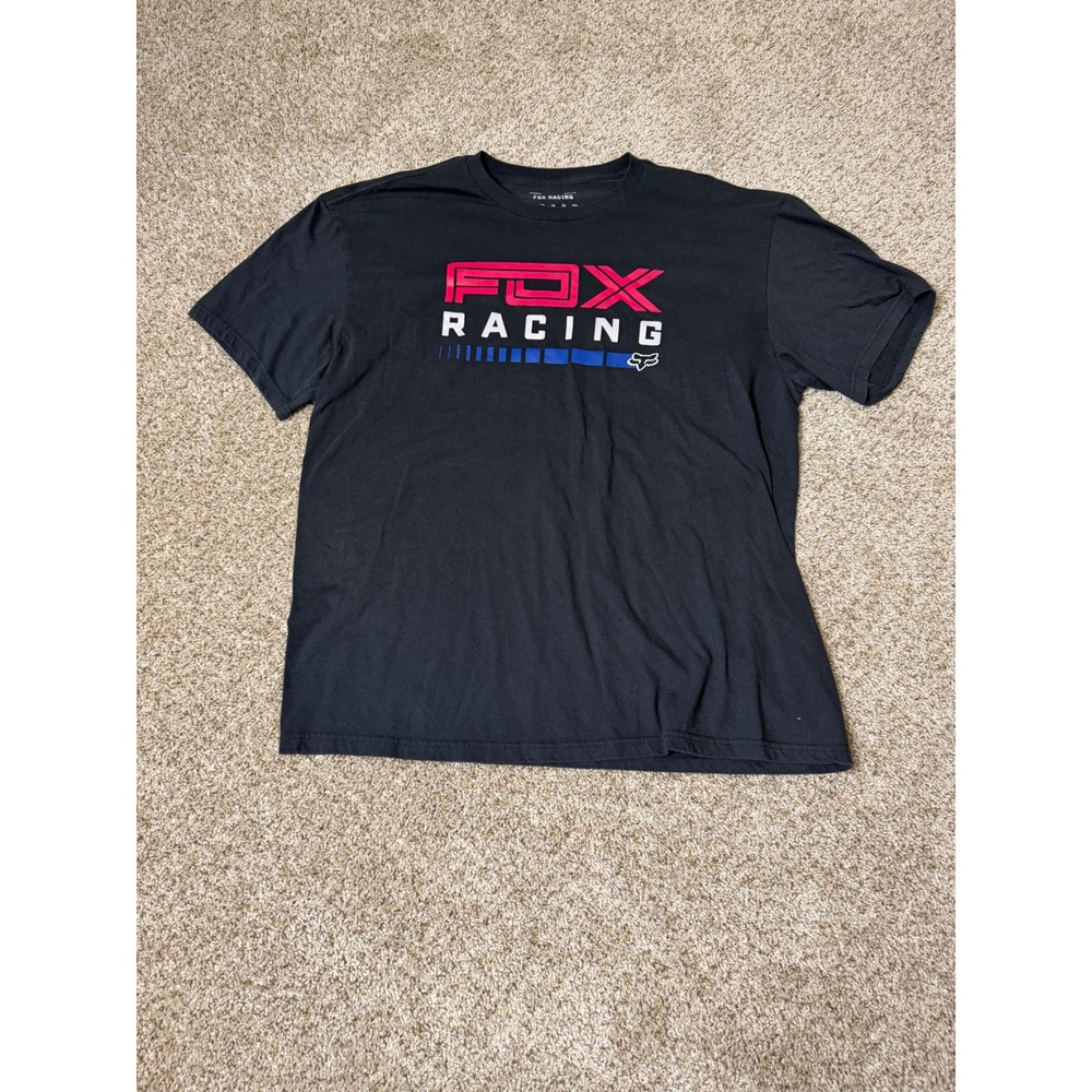 Fox Racing Mens Graphic T-Shirt Black Pink Blue Motocross Tee XL